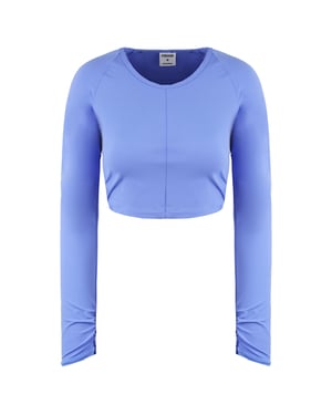Gymshark Whitney Simmons Top de cultivo azul para mujer
