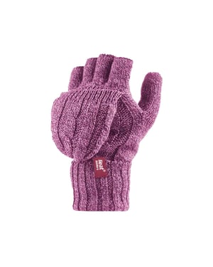 Convertidor térmico de mujer Guantes de punto por cable sin dedos de 2,3 tog
