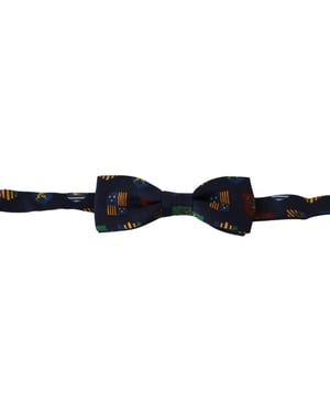 Pajarita para hombre Dolce & Gabbana Blue Flags 100% seda con cuello ajustable