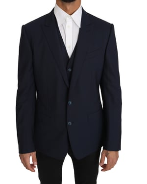 Chaleco Blazer Dolce & Gabbana 2 Piezas de Lana Azul MARTINI