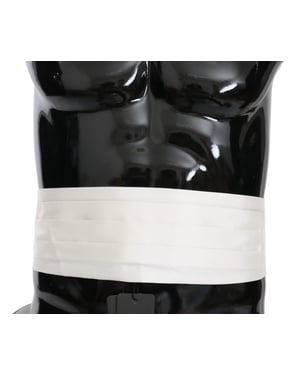Cinturón para hombres Dolce & Gabbana blanco 100% seda de peplum