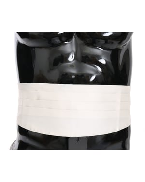 Cinturón de cintura para hombres Dolce & Gabbana blanco 100% seda