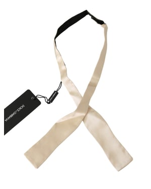 Corbata Delgado Slim Beige para Hombre 100% Seda de Dolce & Gabbana