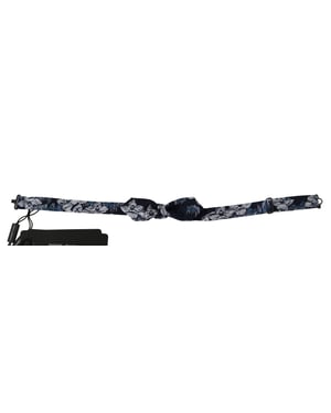 Pajarita Ajustable en el Cuello Slim de Flores en Azul Marino para Hombre de Dolce & Gabbana