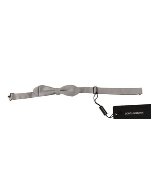 Dolce & Gabbana Pajarita Ajustable de Faille de Seda 100% Gris