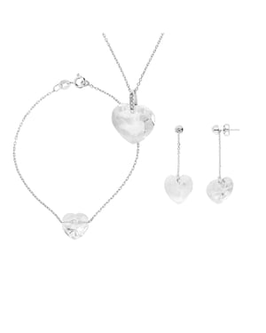 Diadema - set swarovski corazón - collar, pulsera, pendientes - colección de joyas de amor