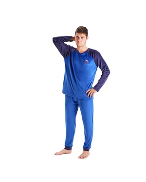 Pijama manga larga cuello redondo terciopelo MU3 hombre