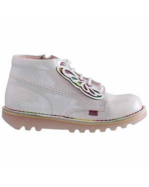Patadas hola niños clásicos botas blancas