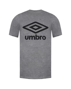 Camiseta gris de hombre grande de logotipo de Umbro