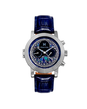 Reloj Heritor automático Legacy con correa de cuero y día/fecha
