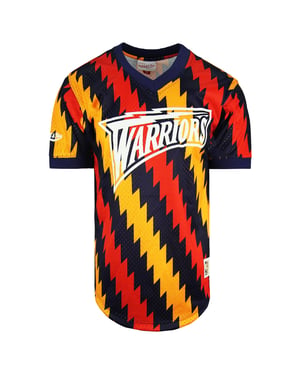 Mitchell & Ness NBA Golden State Warriors Wordmark Mesh Mens Camiseta