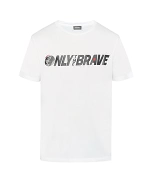 Diesel T-Just-SV Solo Los Valientes Logo Camiseta Blanca