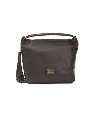 Bolso de Hombro de Cuero Marrón Pompei Donatella para Mujer