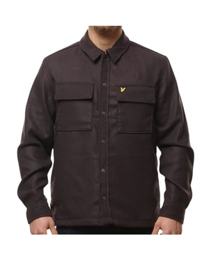 Chaqueta sobrecamisa marrón liso Sediment de Lyle & Scott