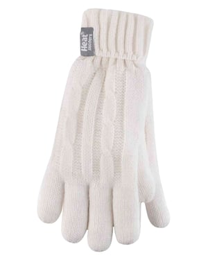 Heat Holders - Guantes de invierno de punto por cable de 2,3 tog para mujer