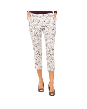 Pantalón con bajos rectos y trabillas de cinturón LWT011 mujer