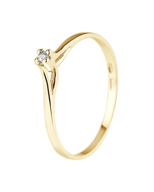 Solitaire Diamond 0.03 CTS Joyería de oro amarillo