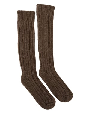 Calcetas para mujer Dolce & Gabbana Chic de mezcla de lana marrón hasta la rodilla