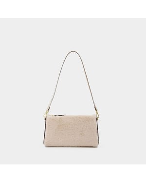 Mini bolso Prisma de piel/piel sintética marfil