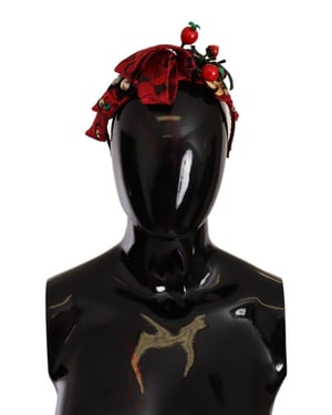 Diadema para mujer Dolce & Gabbana en rojo con cristales de frutas bayas y moño