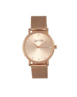 Reloj de pulsera de malla Sophie & Freda Savannah con cristales Swarovski
