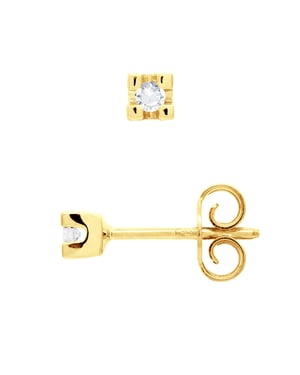 Pendientes de pernos de diamantes 0,060 CTS Oro blanco