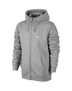Sudadera con capucha gris con cremallera y logo Swoosh de Nike