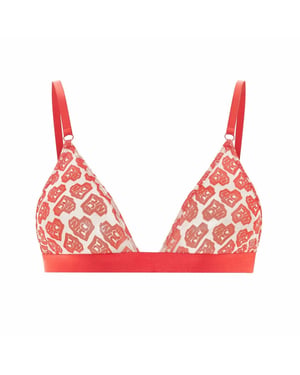 Nicce Ajustable Blanco/Rojo AOP Heart Womens Triangle Bralette 211 2 15 09 0469