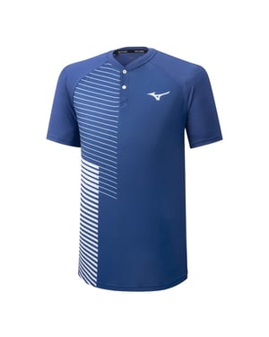 Camiseta Mizuno Shadow Hombre Azul/Blanca