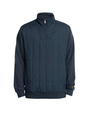 Sudadera con media cremallera azul marino acolchada híbrida de Lyle & Scott