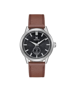 Reloj automático Heritor Argento con correa de piel