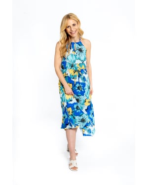 Vestido floral de cuello alto Tia