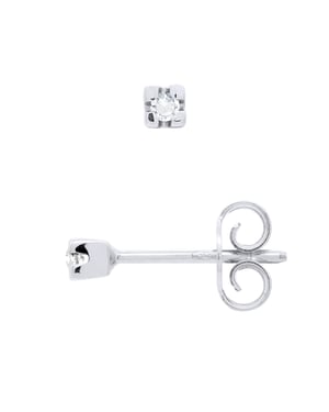 Pendientes de pernos de diamantes 0,040 CTS Oro amarillo