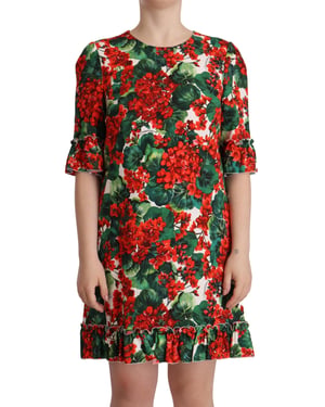 Vestido de Cambio Floral Multicolor Rojo de Dolce & Gabbana para Mujer