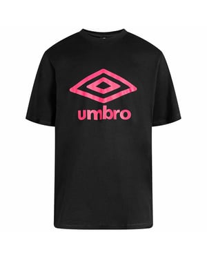 Umbro logo grande para hombre camiseta negra/rosa