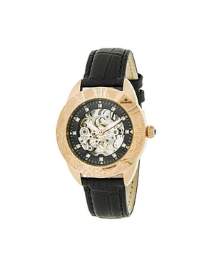 Reloj automático Empress Godiva con correa de cuero MOP