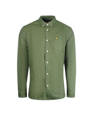 Camisa de cambray verde musgo de manga larga de Lyle & Scott