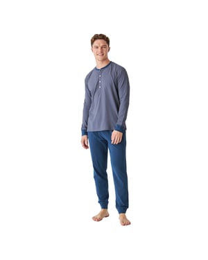 Pijama de algodón manga larga cuello redondo JJB12 hombre