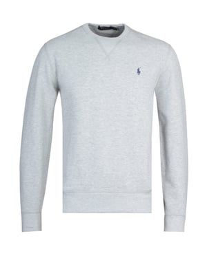 Sudadera de Forro Polar Gris Melange con Logo de Polo Ralph Lauren