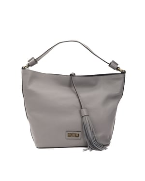 Bolso de hombro de cuero gris Donatella para mujer Pompei