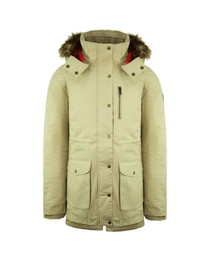 Vans fuera de la pared Manga larga con cremallera con capucha beige para mujer chaqueta parka vx1te62