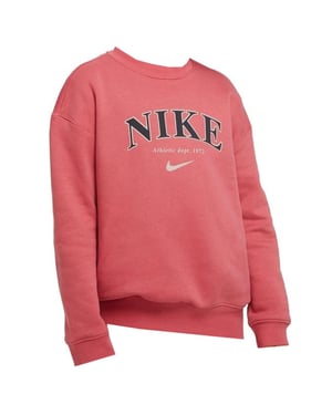 Sudadera rosa con cuello redondo y logo juvenil de Nike