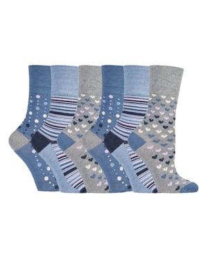 Tienda de Calcetines Gentle Grip - 6 Pares de Calcetines de Bambú No Elásticos para Mujer - SOLRM35