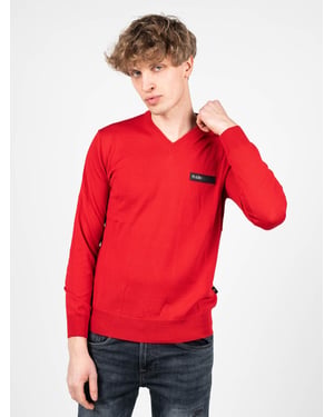 Plein Sport Suéter Merino del hombre rojo