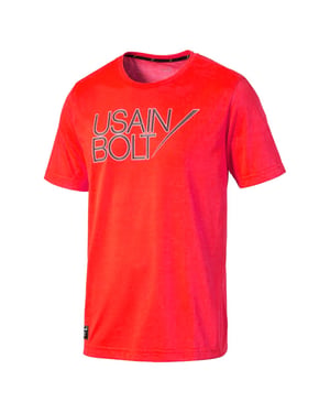 Puma Usain Bolt Logo Tee Camiseta Neon Tope Casual Training - hombre