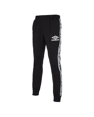 Pantalones de pista negra para hombre con cinta adhesiva