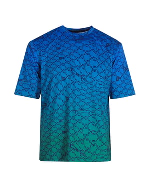Off-White Camiseta deportiva íntegramente azul pavo real