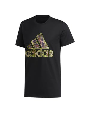 Insignia de adidas de la camiseta negra para hombre deportivo