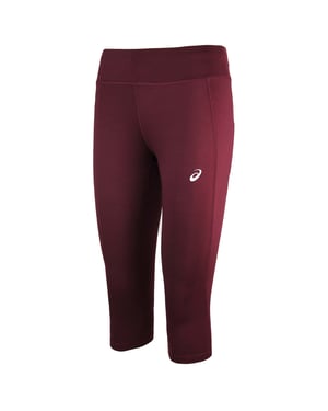 ASICS 3/4 Leggings burdeos de mujer