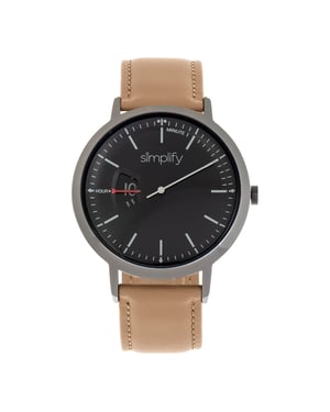Simplifique el reloj con correa de cuero 6500